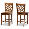 Baxton Studio Nicolette Modern and Contemporary Transitional Walnut Brown Finished Wood 2-Piece Counter Stool Set 176-11424-Zoro